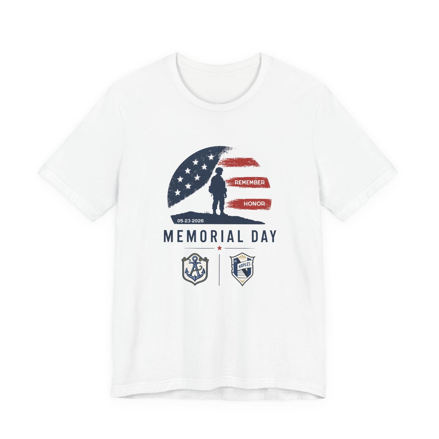 Memorial Day T-Shirt – Remember Honor (American Flag Soldier Silhouette)